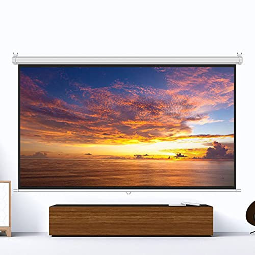 Pantalla de proyector, portátil plegable 4:3/16:9 HD desplegable retráctil manual con bloqueo automático, gran angular de 178°, para películas en interiores, presentaciones (100 pulgadas 16:9)