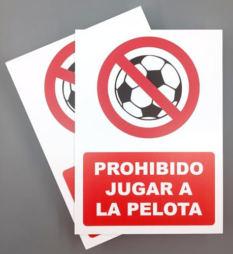 Cartel Prohibido Jugar a la Pelota18x25 cm Pack 2ud Señal de Seguridad Industrial y Uso de EPI (No pelota)