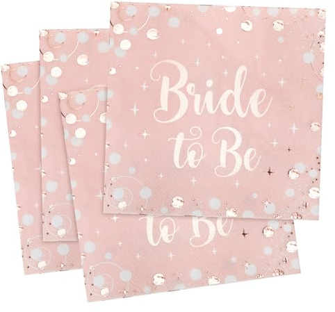 JGA roséguld servetter, 32 stycken bride to be bordsdekoration, rosa team bride bröllopsservetter för kvinnor fest dekoration, möhippor möhippa bordsdekoration