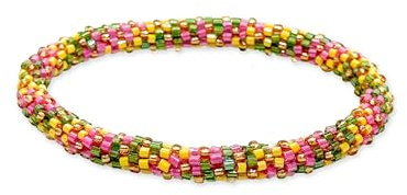 Paloma Bijoux Bracelet népalais véritable tissé à la main - Perles de rocailles et de verres sur fil coton (Mix couleur 16)