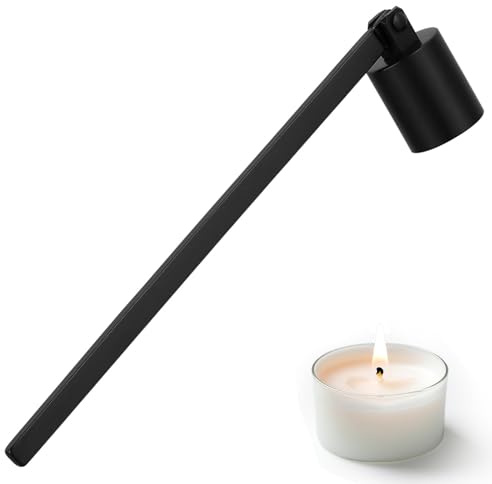 MAJOYLIFE Kerzenlöscher Edelstahl,Kerzenloescher mit langem Griff,Dochtlöscher Handwerkzeug (Schwarz)