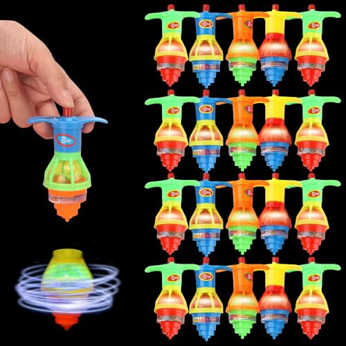WDKXCN 20 Pcs Leuchtender Kreisel, Kreisel Leuchtspielzeug, Kindergeburtstag Mitgebsel, Kleinigkeiten für Kinder, Leuchtspielzeug Kinder, Gyroskop Gastgeschenke, Party Gadgets Give Aways