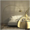 TecTake® Lampada ad Arco in Acciaio, Lampada Design Regolabile, Paralume Orientabile, Piantana Design Vintage, Base Antiscivolo, Ideale per Soggiorno, Camera da Letto e Ufficio - Oro