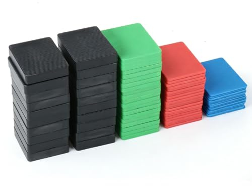 40 Pz Distanziatori in Plastica, Spessori in Plastica, Distanziatori Cunei per Piastrelle, Blocchi Distanziatori Piatti, Distanziatori per Piastrelle Vetri Finestre e Porta(4 Misure)