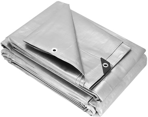 Lona reforzada, 3 x 4 m, 260 g, gris, extra fuerte, impermeable, resistente a los rayos UV, de polietileno, para jardín, construcción, madera, vehículos, máquinas Springos