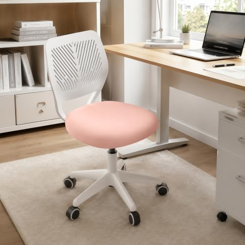 XUEGW Swivel Office Chair Without Arms, Padded Cushion, Adjustable Height Desk Chair, Ergonomic Study Chair for Home Office & Learning