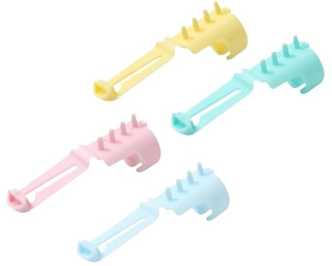 4pcs Yarn Guide Ring Crochet Knitting Tool, 4 Colors Finger Holder Crochet Ring Plastic Guide Tension Rings with Adjustable Open Yarn Separated Supplies for Crocheting DIY Crafts Stuff Accessorie