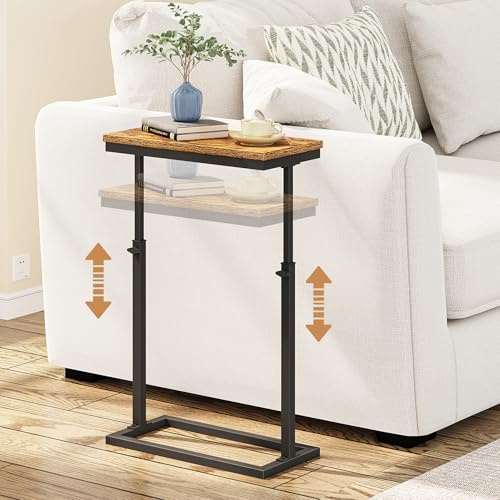TUTOTAK End Table, Side Table, Tall Couch Table, Sofa Table, Living Room, Bed Room, Brown TB01BB083EU