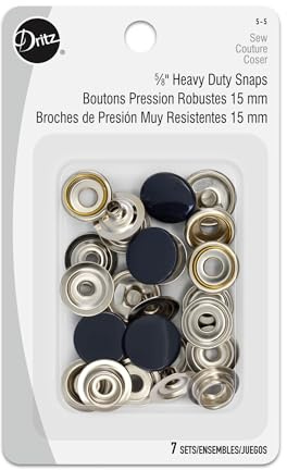 Dritz 5-5 Heavy Duty Snaps, Navy, Size 24 (5/8-Inch) 7-Sets