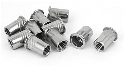 uxcell M12 x 1.75mm 304 Stainless Steel Stripe Blind Rivet Nut Insert Nutsert 10PCS