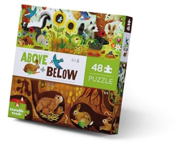 Crocodile Creek Above + Below 48-teiliges Bodenpuzzle – lustige Bodenpuzzles für Kinder im Alter von 4–8 Jahren – Hinterhofentdeckung – 68,6 x 50,8 cm fertig