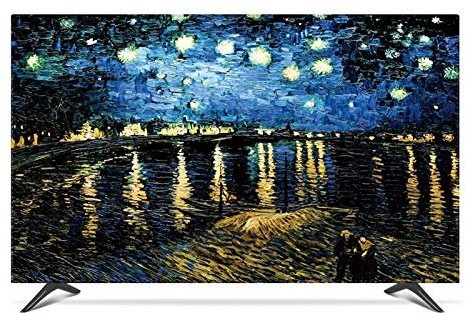 NAKAN Universale Copertura TV Antipolvere 22-80 Pollici Pellicola Salvaschermo per Stampa Artistica Liscia in Tessuto di Poliestere per Televisori al Plasma LED LCD(Color:Notte,Size:55in)