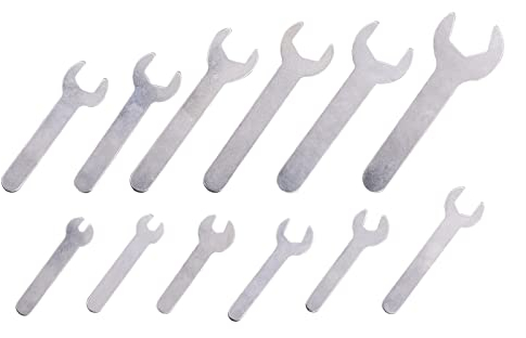 YnGia 12 STÜCKE Einmaulschlüssel-Satz Silberne Flachschlüssel-Kombination 1,5 mm Ultradünnes Reparaturwerkzeug für begrenzte Platzverhältnisse