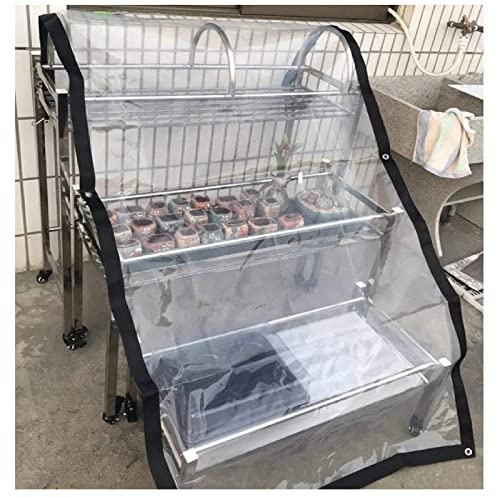 ZHANGQINGXIU Waterproof Transparent Tarp Sheet, Plastic Tarpaulin Film Greenhouse Plant Cover Anti-Tear with Anti-Rust Grommets Comes with 5m Nylon Rope for Pergola, Porch