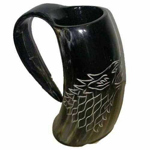 Bierkrüge Vintage Bierhorn Becher Weinbecher Wikinger Horn Trinkbecher Krug Bierhorn Bierhorn Becher Wolf Geschnitzt Horn Becher Geschenk