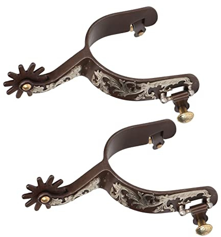 Éperons Western Cowboy, 2 éperons Vintage en Acier à Faible Teneur en Carbone avec Engrenage Rotatif, éperons Rétro en Métal Steampunk pour Chevaux Adultes