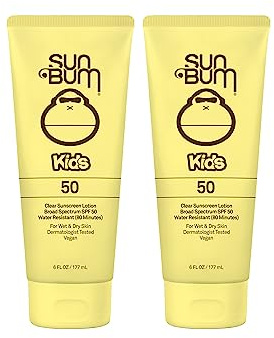 Sun Bum Kids SPF 50 Clear Sunscreen Lotion, Wet or Dry Application, Hawaii 104 Act Compliant (Octinoxate & Oxybenzone Free) Broad Spectrum UVA/UVB Sunscreen, 6 oz (Pack of 2)