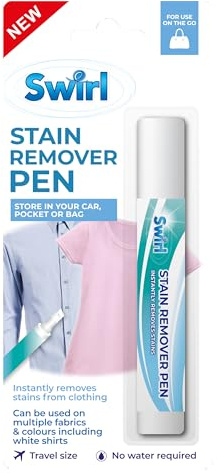 Swirl Stain Remover Pen from Clothes fabric, 350+ Household Stains Trainers, Handbags school shirt Wine, Coffee, Food Spills, Sneakers travel pocket size Quick Drying, Non-Toxic, Bleach-Free 1PC