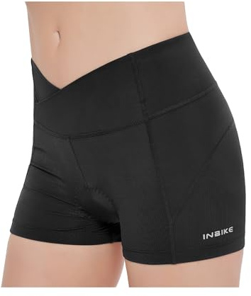 INBIKE Culotes Ciclismo para Mujer Ropa Culote Ciclista Interior Pantalones Cortos Bicicleta con Badana Gel MTB con 3D Acolchado De Gel para Bici 2-Negro L