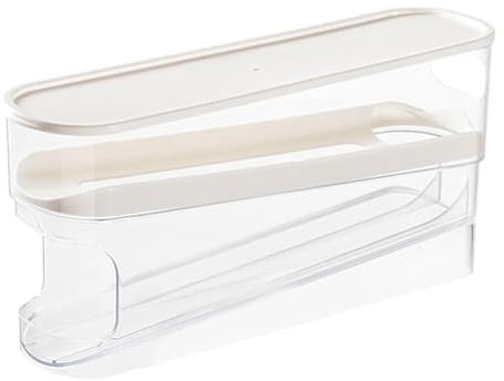 CosyCaya Dispensador de Huevos con Ruedas, Caja de Almacenamiento de Huevos, Organizador de Huevos de Doble Capa con Tapa, Organizador de Almacenamiento para Restaurante