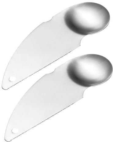 ABOOFAN 3set Taglierina per Kiwi Cucchiaio di Kiwi Affettatrice E Carotatore di Mele Pelapatate per Frutta Corer novità Pela Kiwi Palline di Kiwi Silver Acciaio Inossidabile 304 2pcs*3