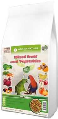 Parrot Essentials Complete Bird Food, Fruit & Vegetable Blend for Large Parrots, African Grey, Amazon, Cockatoo, Macaw (3Kg)