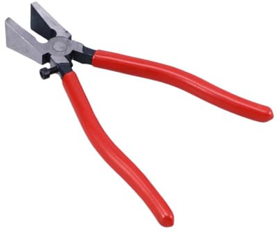 Cabilock Pince à Verre Poignées Rouges et Embouts Outil de Découpe Plat pour Bricolage et Réparation