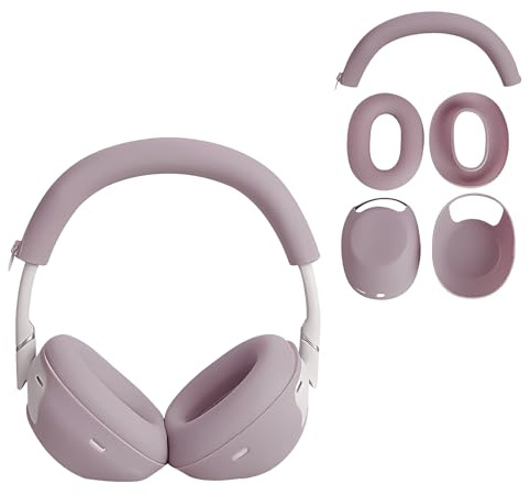 Adhiper Custodia Protettiva in Silicone 3 in 1 per Sony WH-1000XM6, Accessori XM6: Coperture per Padiglioni, Copertura per Archetto e Protezione Guscio – Resistente al Sudore e Lavabile – Rosa Fumè