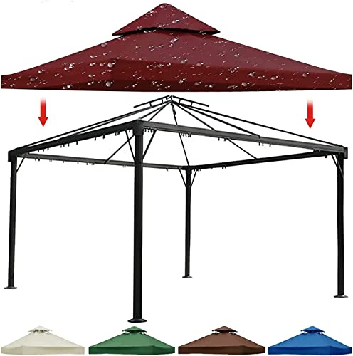 Waterproof Pavilion Replacement Cover 2Tiered with Ventilated Top for Pergola Patio Grill Garden SunshadeDurable Outdoor Protection