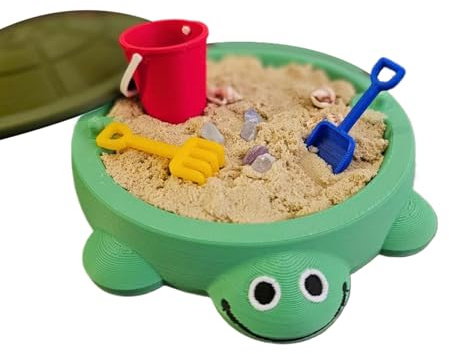 Turtle Sandbox, Cute Design, Secure Lid, Compact Build, Interactive Play, Durable Material, Small Sandbox For Outdoor Garden Activities Indoor Kids Beach Play