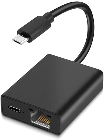 Jeifhxu Ethernet Adapter für Fire TV Stick, Micro USB Auf RJ45 Ethernet Netzwerk Adapter kompatibel mit 4K Fire Stick, Chromecast, Google Home Mini und weiteren Streaming TV Sticks BIS zu 100 Mbps