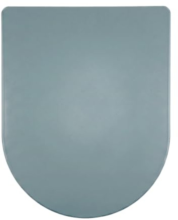 AQUALONA® Premium Thermoplastic Toilet Seat Soft Close Hardwearing Seat with Two Button Hinge Release D Shaped Easy to Clean Simple Installation Top and Bottom Fittings (Blue - D Shape)