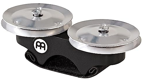 Meinl Percussion Finger Jingles Accessory - Instrument with Aluminum Jingles for the Finger - Siam Oak, Black (FJS1A-BK)