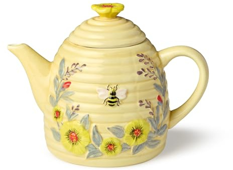 Bee Sweet 3D-Teekanne, Bienenstock, Keramik, mehrfarbig