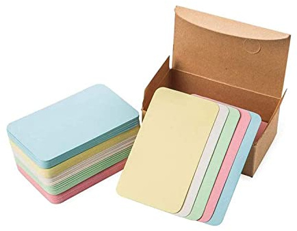 CC Wonderland Zone 100 Pièces Cartes Vierges Multicolores (9x5cm) - Cartes de Visite, Message DIY et Cadeaux