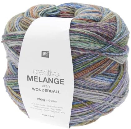 Rico Design Creative Melange Aran Wonderball Wollknäuel, 200 g