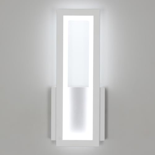 Osairous Applique LED da Parete Interno, 16W 1800LM Lampada da Parete Moderno in Acrilico, Lampada a Muro Bianca Camera da Letto Bianco Freddo 6500K per Soggiorno, Corridoio, Studio, Balcone, 32CM