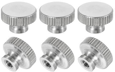 QUARKZMAN Slitna fjärilsmuttrar, 6 st M3 x D 11 mm x H7mm rostfritt stål fästelement runda knoppar handmutter blind hål silver för 3D-skrivare delar maskinverktyg