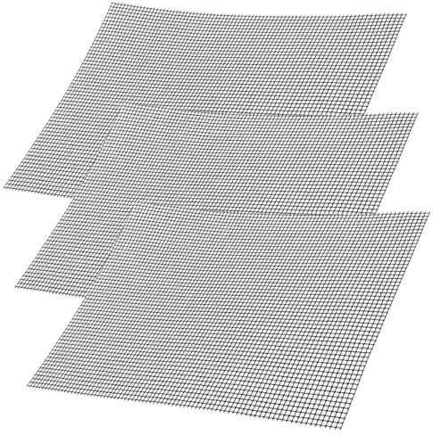 3 Stück Antihaft Grillmatte Set, 42 x 36 cm Teflon Netz, Wiederverwendbar für Gasgrill, Holzkohle, Elektrogrill, Backofen, Kochen, Luftfritteuse