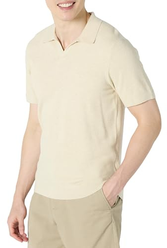 Amazon Essentials Homme Pull Col Polo en Maille à Manches Courtes, Coupe Classique