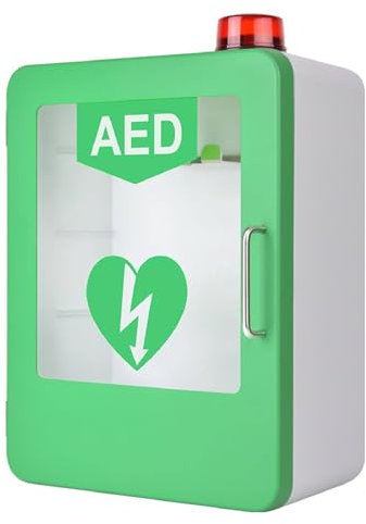 Caja exterior de desfibrilador cardíaco, caja de alarma de desfibrilador externo automático, gabinete de almacenamiento DEA con sis-tema de alarma y control de doble interruptor