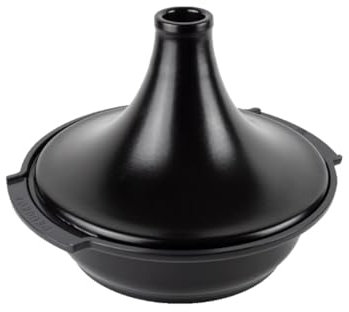 PEUGEOT - Marokkanische Tajine-Topf aus Keramik - 30 cm - Für alle Herdarten geeignet, einschließlich Induktion - Französiches Know-How - Schwarz Satin