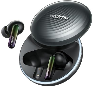 Oraimo Noise Cancelling Earbuds, Wireless Earbuds, Bluetooth Headphones 5.4, 40H Playtime, IPX7 Waterproof, In Ear Headphones With Hifi Stereo Deep Bass, Earphones Wireless Bluetooth (Black)