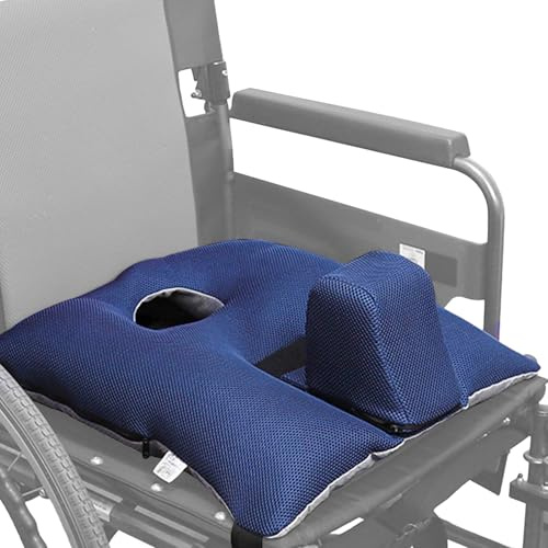 Cojín antiescaras para silla de ruedas con cuña y cinturón de seguridad – Diseñado para aliviar la presión, funda transpirable extraíble, buena elección para usuarios de sillas de ruedas que buscan