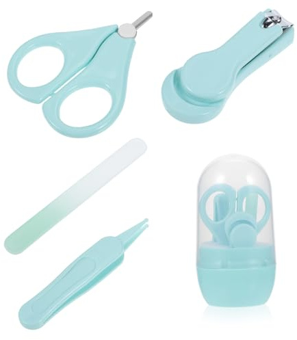 HONITANO Kit de Manucure et Poignée Antidérapante Coupe-ongles en Acier Inoxydable pour Bébé Facile à Ranger Design Adorable et Léger Étui de Rangement pour Baby Shower