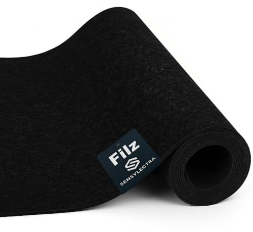 Sensylectra filttyg filtrulle, filt metervara 30 cm x 300 cm, fickfilt dekorativ filt filt, filtmatta, 2 mm filtmattor, pysselfilt för gör-det-själv förvaringsväska filtunderlägg lapptäcke (svart)