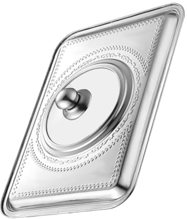 ELEOUTI Coperchio Rettangolare in Acciaio Inox 36X27 CM Manico Copripentola Anti-Schizzi Olio per Cucina Domestica e Professionale Strumento di Cottura Versatile per Pentole e Padelle