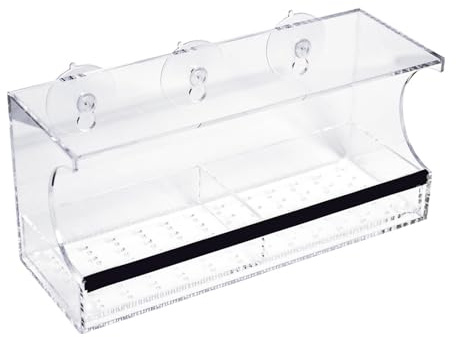 Estación de Alimentador de Aves Brillante Para Ventana - Bandeja de Alimentador Abierto Resistente A La Agujería,Alimentador De Aves De Transparente - Para Adultos Para Ver Colibríes En