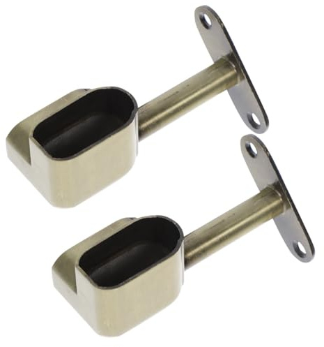 EXCEART Supporto per Bastone Appendiabiti Armadio in Lega di Zinco Oro 2 Pezzi Finitura Delicata per Sostituire Bastoni Rotti e Appendere Abiti