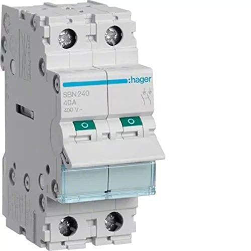Hager Interruptor modular, 2 polos, 40A